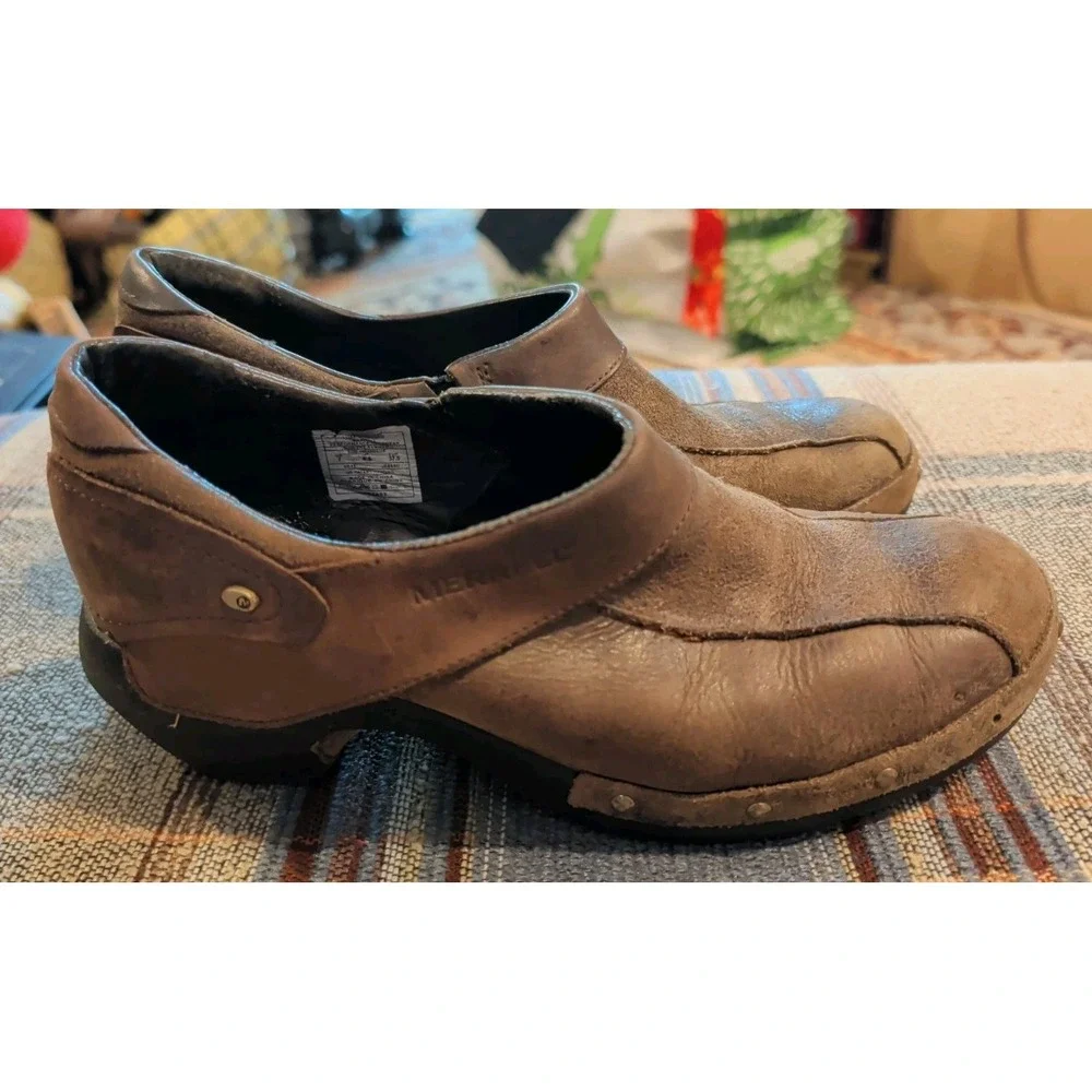 Merrell Luxe Espresso Womens Slip On Clog Size 7 Brown Leather Shoes